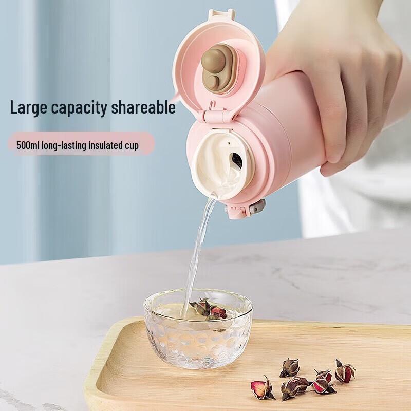 FUGUANG Lightweight Stainless Steel Pop-Up Lid Travel Mug