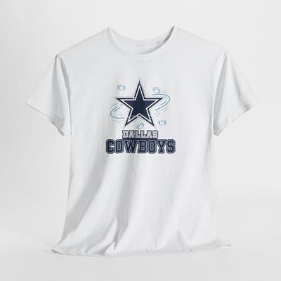 T-shirt Unisex Cotone Pesante Dallas Cowboys, Maglietta per tifosi sportivi, Abbigliamento squadra.