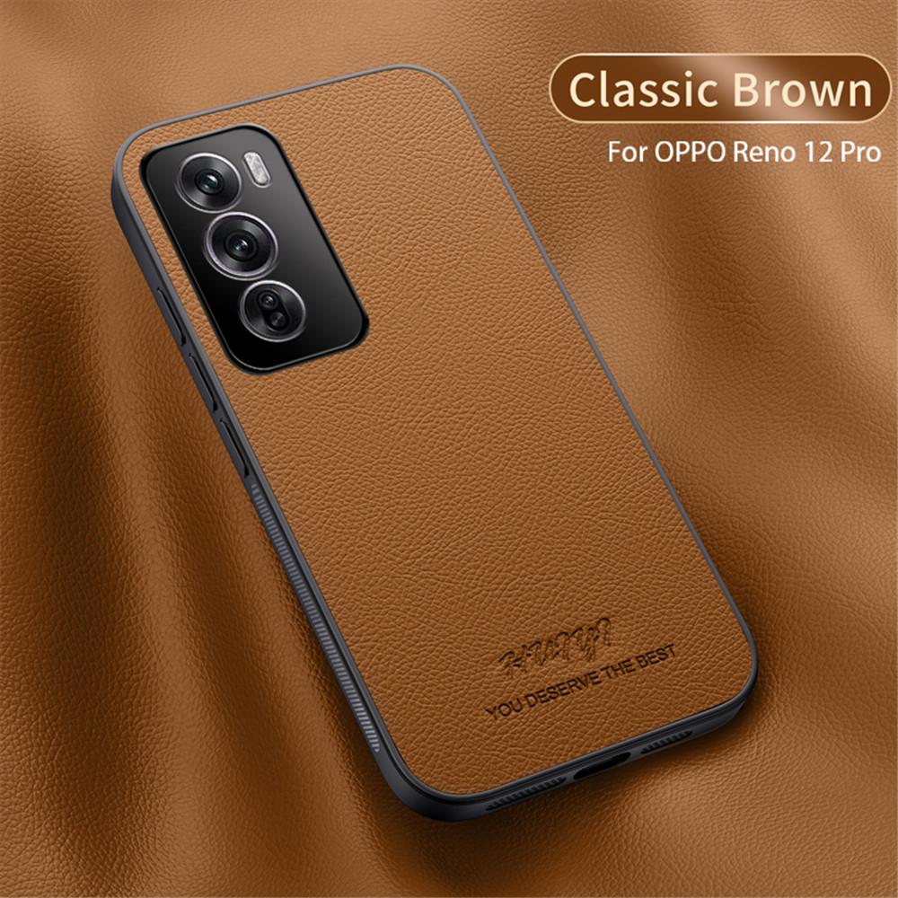 Luxury Business Leather Soft Frame Magnetic Cover For OPPO Reno12 Pro Reno 12 Pro 5G Phone Cases Capa
