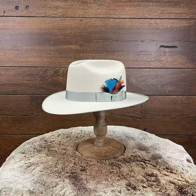 Cowboy-Wind-Schafwollfilzhut, einfarbig mit dekorativem Filzhut