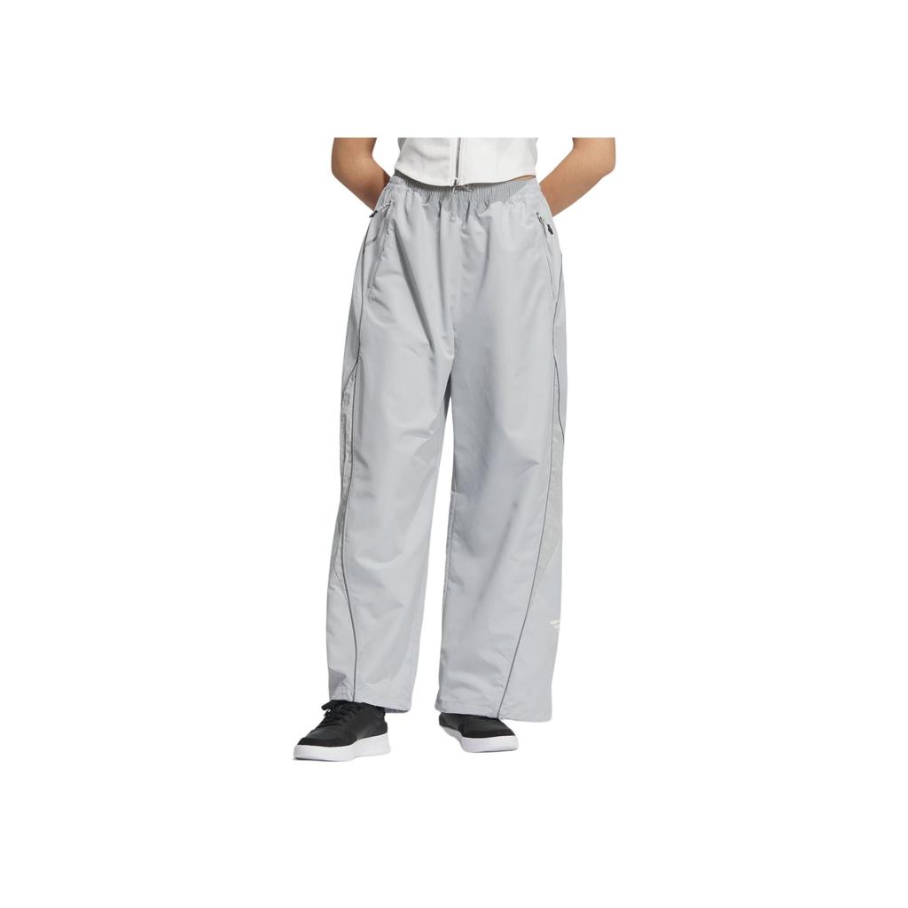 Adidas Piping Woven Tracksuit Bottoms Loose Fit Comfortable Vintage Sports Long Pants Casual Pants Women Bottoms Light-Gray JJ1098