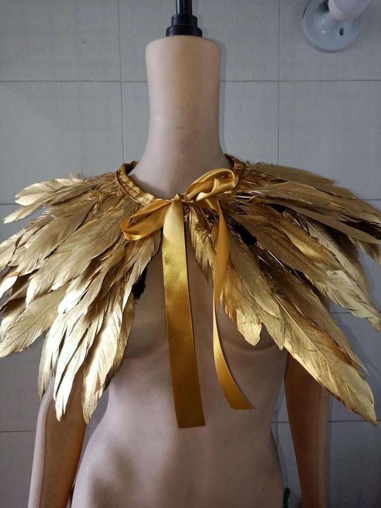 Double-Layer Goose Feather Shawl: Party Vest & Cowl