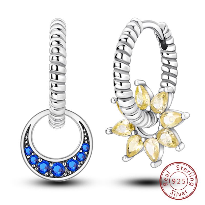 Hoop Earrings 925 Silver Starlight Crystal Circular Snake Bone Hoop Earrings For Women Fashion Birthday Jewelry Gift