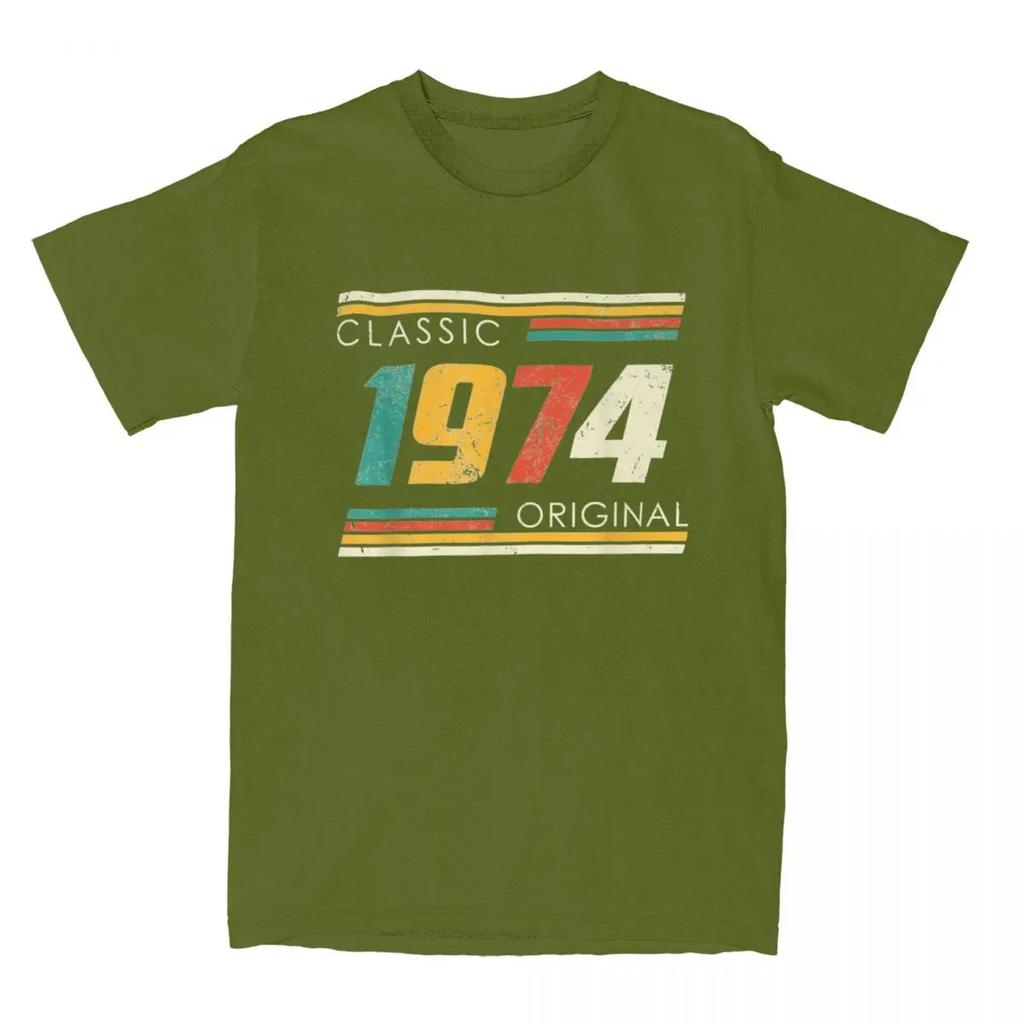 Original Born In 1974 Men Women T Shirts 50 Year Old 50th Birthday Apparel Tees T-Shirts Graphic Printing Clothing