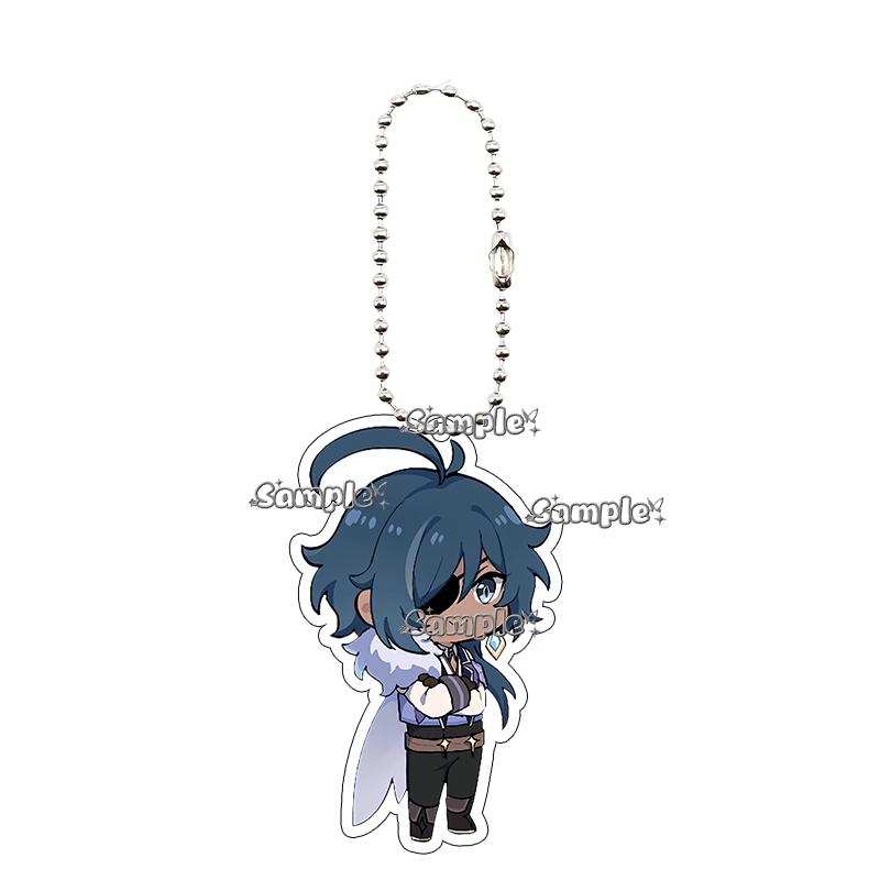 Hot Anime Game  Kamisato Ayaka Arlecchino Navia Anime Cartoon Cute Acrylic Model Double-sided Printing Keychain Keyring Pendant