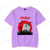 Funny Cute Art Japanese Cat Graphic for Cat Lover Catzilla TShirt Graphic T Shirts Womens Clothing Fashion Tshirt