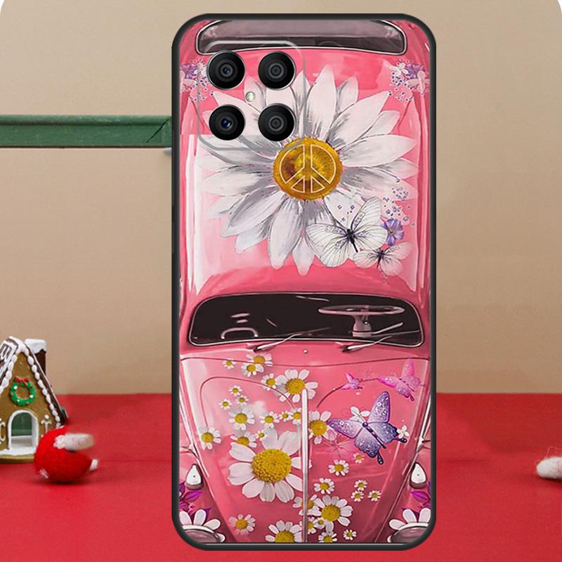 Hippie Peace Bus and Sunflower For Huawei Honor Magic 5 Pro X8 X9a 50 70 P Smart 2019 Nova 9 5T P60 P20 P40 P30 Lite Case