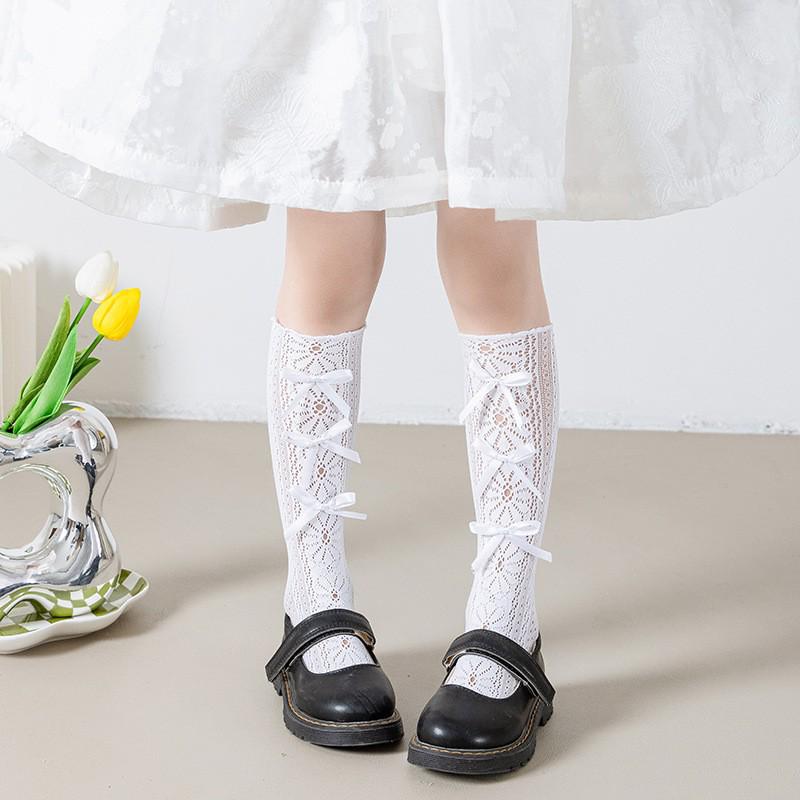 Girls' Lace Mesh Mid-Calf Princess Socks - Summer Thin Style