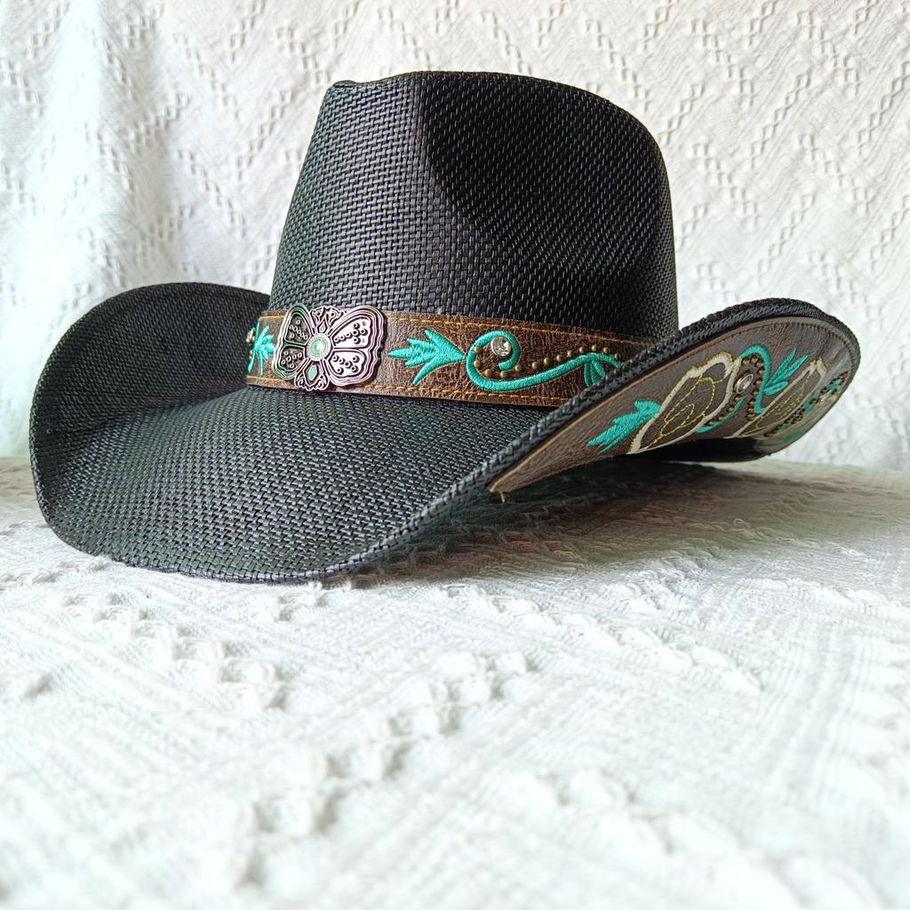 Cowgirl Hats for Women Straw Cowboy Hat Western Beach Sun Hat with Shapeable Brim for Coastal Cowgirl men hats