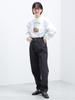 BEAMS HEART Denim Tapered Size Black Women's Pants, M,