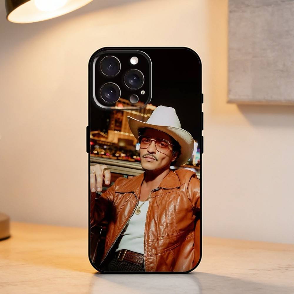 V-Vintage Pop S-Singer B-Bruno Mars    Phone Case For iPhone 17,16,15,14,13,12,11 Plus,Pro Max,XS,Soft Silicone Black Cover