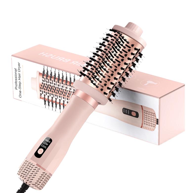 B2B Electric Curling Hair Comb 4 PTC Heating Strips Brushless Motor 1300W ODM Custom Logo Ceramic Handle 3-Temperature