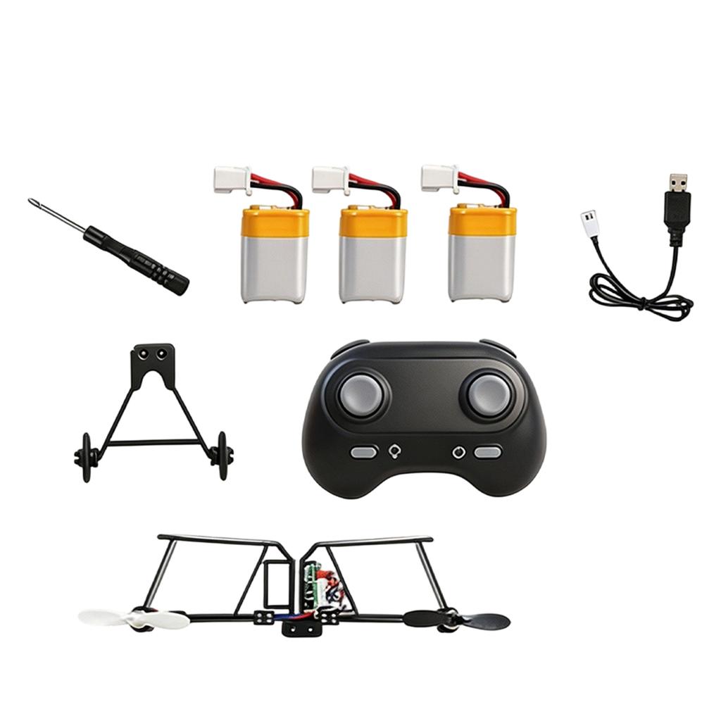 DIY Assembled Drone Kit Remote Control Aircraft Model Electronic Components Replacement Parts with Batteries USB Charger and Screwdriver