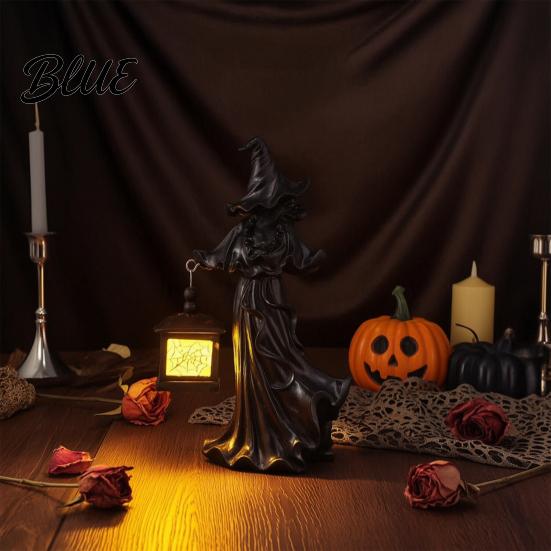 Faceless Witch Ornament Hanging Lantern Ornaments Hand-Held Spider Web Hollow Lantern Elegant Halloween Home Decor Gothic Texture Theme for Desktop