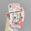 KEYSION Cartoon Cute Plush Embroidery Case for Redmi 10A 9A 9C with Lanyard Silicone Shockproof Phone Cover for Xiaomi Redmi 9C 10A 9A