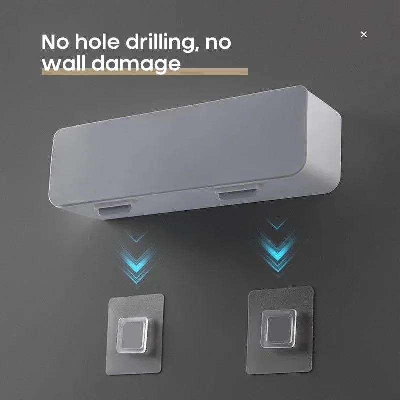 Wandmontierte Gewürzbox Haushalts-Kombinationsset Küchengewürz Vierfach-Fach Integrierte Aufbewahrungsbox Ohne Stanzen