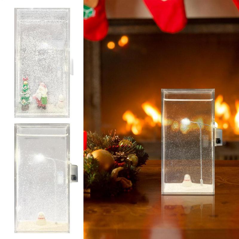 Snow Scene Night Light Desk Light DIY Christmas Crafts Snowman Snowy Night Lamp Home Decor Arts Crafts Night Street Lamps