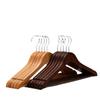Wooden Hangers 5pcs Solid Wood Coat Hanger Heavy Duty, Smooth Finish High-Grade Wooden Clothes Hanger with Non Slip Pant Bar, 360° Swivel Hook
