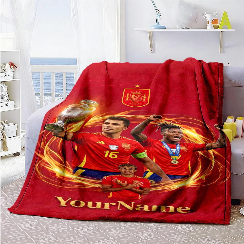 Lamine Yamal 41 Personalisierte Textdecke Mehrzweck-Personalisierte Decke Bequem Geeignet für Sofa Couch Bett Stuhl Ganzjahresnutzung
