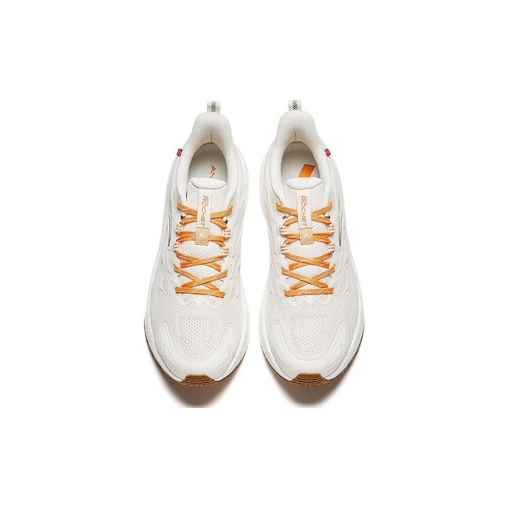 New Anta Rocket 5.0 Cushioned Slip Resistant Low Top Running Shoes Women's White Yellow 122345523-3