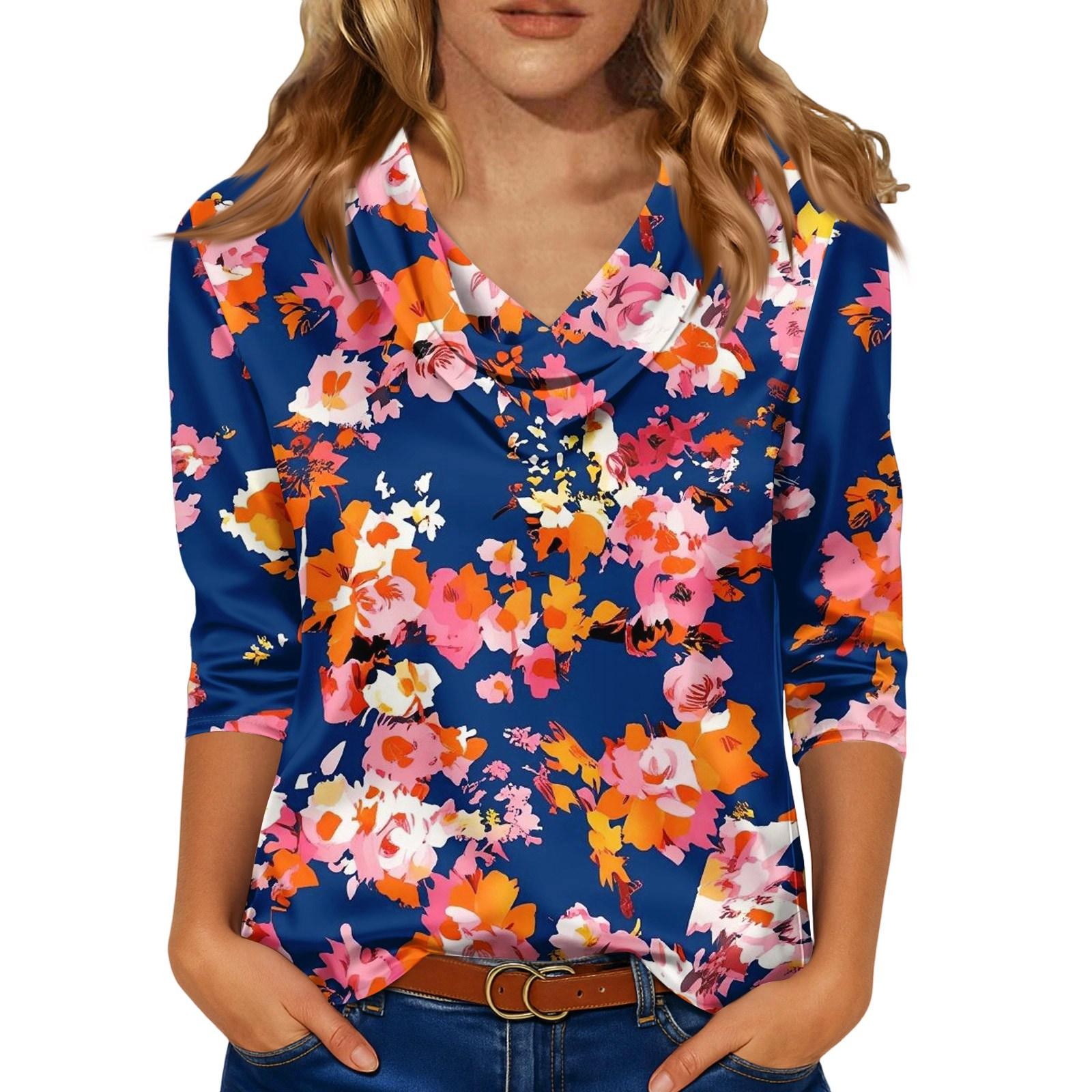 

Блуза для жінок Святкова 3/4 Довгий рукав Сорочки Діловий Повсякденний Одяг Топи XL червоний