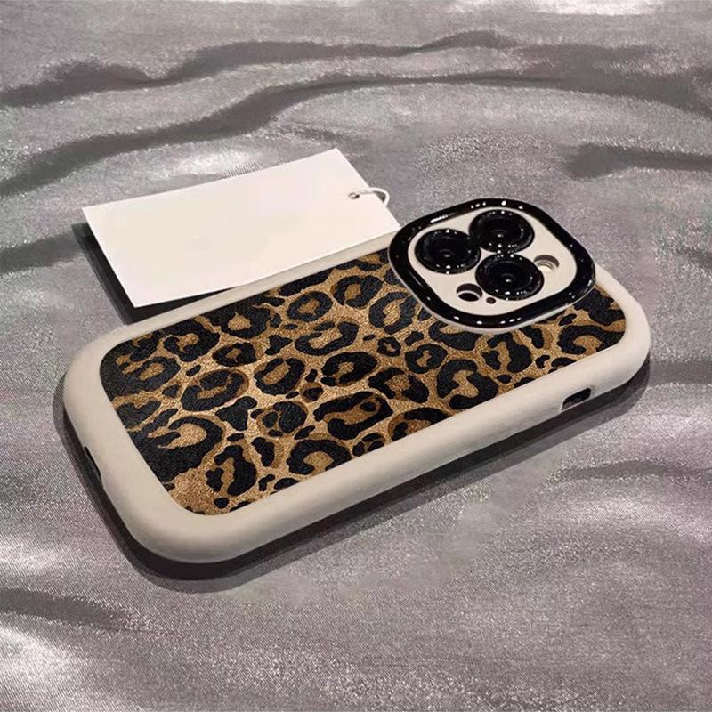 Advanced Leopard Print Suitable for Apple 16promax Mobile Phone Case Painted IPhone 15pro Puff 14 Silicone