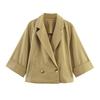 Zbzr Autumn New Women clothes Western Style Fashion Temperament Simple Linen Short Blazers 8141709