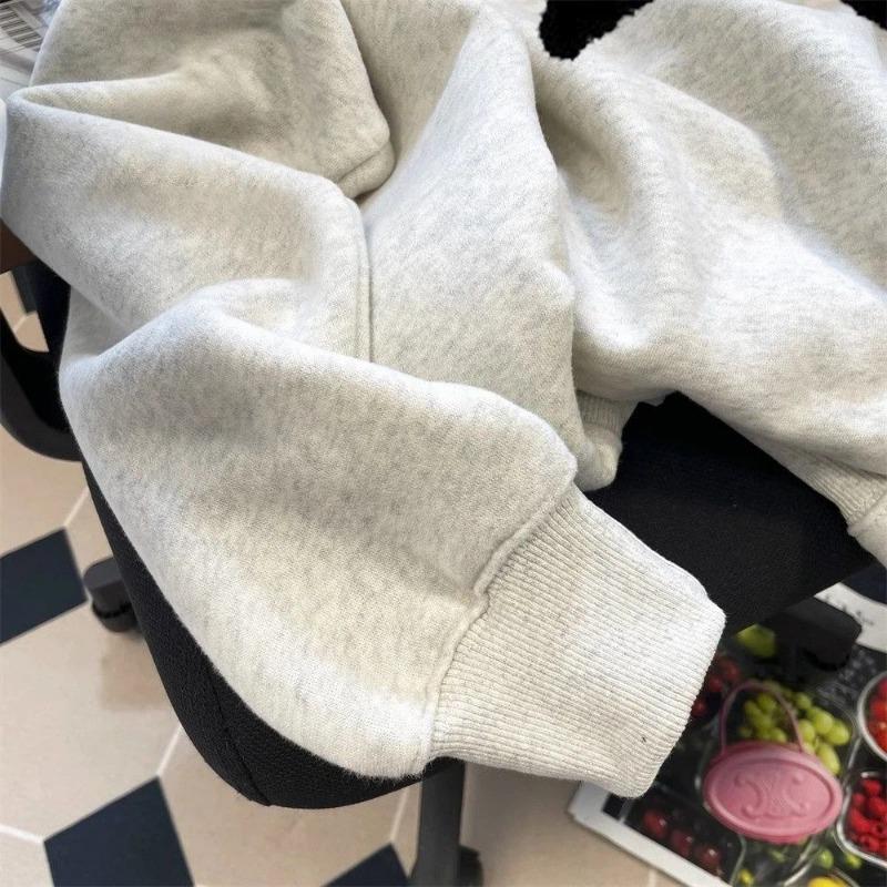 Moletom Feminino Oversize Lã Grossa Solto Gola Redonda Casual Pulôver Manga Longa Inverno Moletom Top