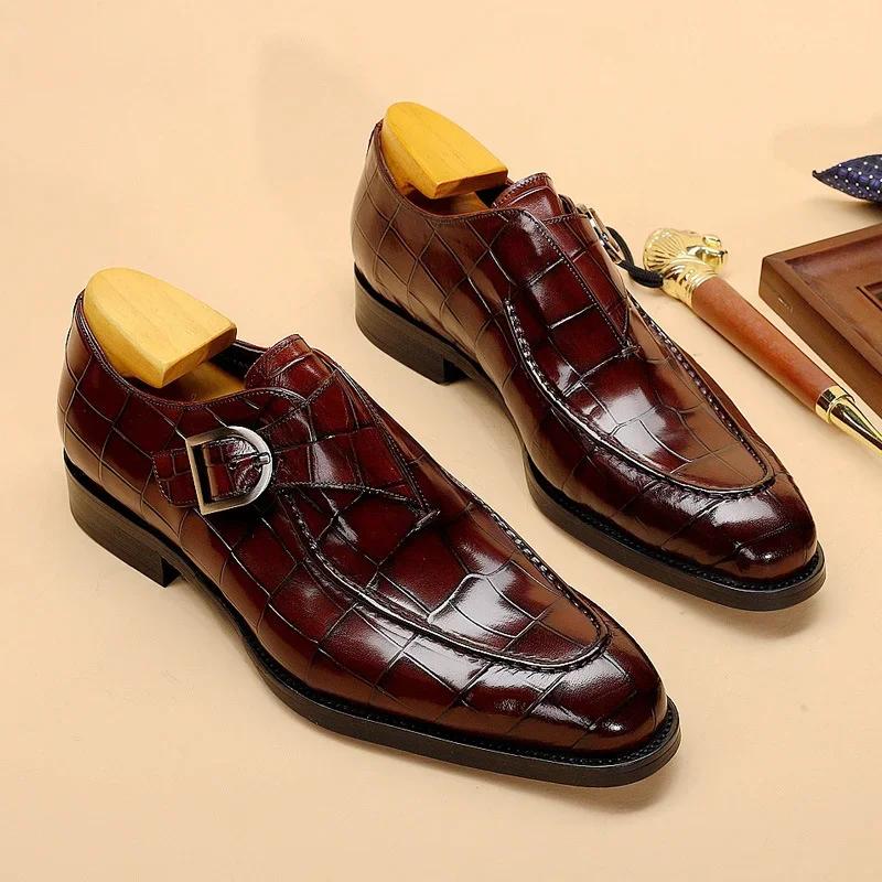 Retro Men's Dress Shoes Slip On Men's Casual Loafers Brand Business Formal Shoes for Men 2025 Spring New