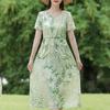Elegant Dresses for Women Plus Size Casual Short Sleeve Vintage Long Dress Summer Clothes