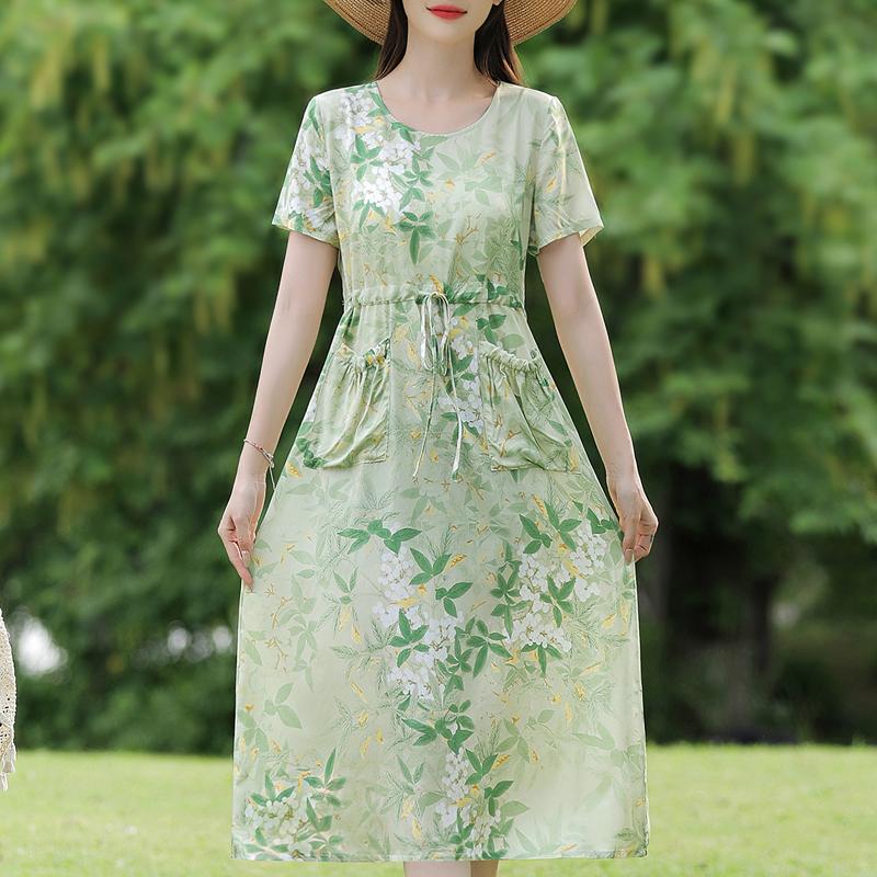 Elegant Dresses for Women Plus Size Casual Short Sleeve Vintage Long Dress Summer Clothes