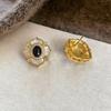 High-End French Retro Camellia Mother-of-Pearl Stud Earrings for Women