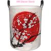Laundry Basket Sakura and Red Sun Laundry Hamper Waterproof Idea Hampers for Laundry,Large Collapsible Laundry Baskets with Hand