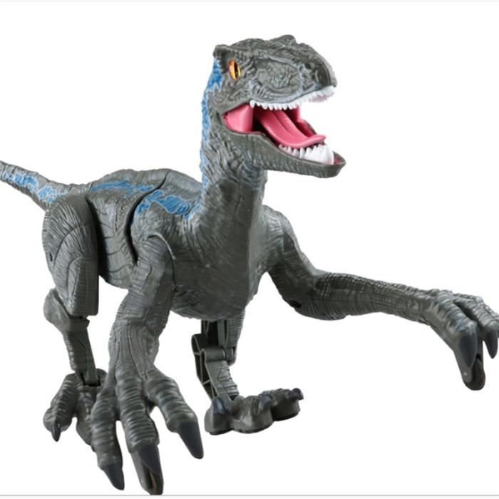 Gris-Télécommande électrique dinosaure Raptor Velociraptor jouets lumière de marche modèle Animal