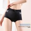 Plus Size Women Sexy Hollow Lace Seamless Ice Silk Breathable High Waisted Triangle Briefs