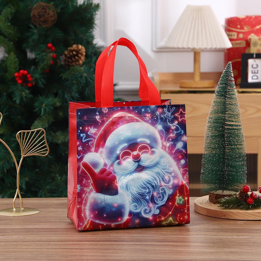 

StoBag Christmas non woven gift bags reusable tote bags with handles festive holiday party favor bags assorted designs for sweet 30pcs&22x11x23cm