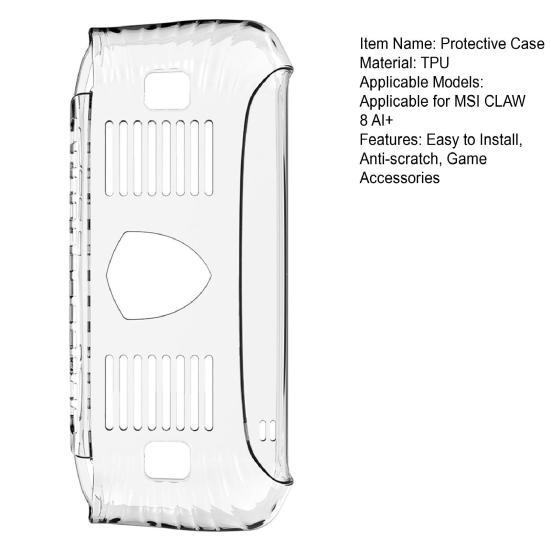 Game Console Protective Case for CLAW 8 AI+ Shockproof Handheld Console Clear TPU Cover Protector Skin Shell Gaming Accessories