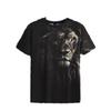 Letni Las Dominator Lew 3D Cyfrowy Druk Czarny Ramię Uniwersalny Krótki Rękaw Luźne Swobodne Okrągły Dekolt Koszulki Męskie