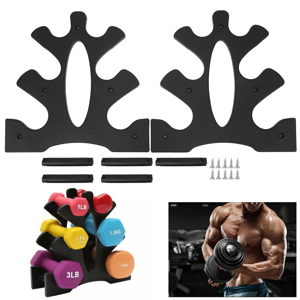 Home Workout Dumbbell Rack Tree Shape Weights Rack 3 Tier Holder Organizer Bracket