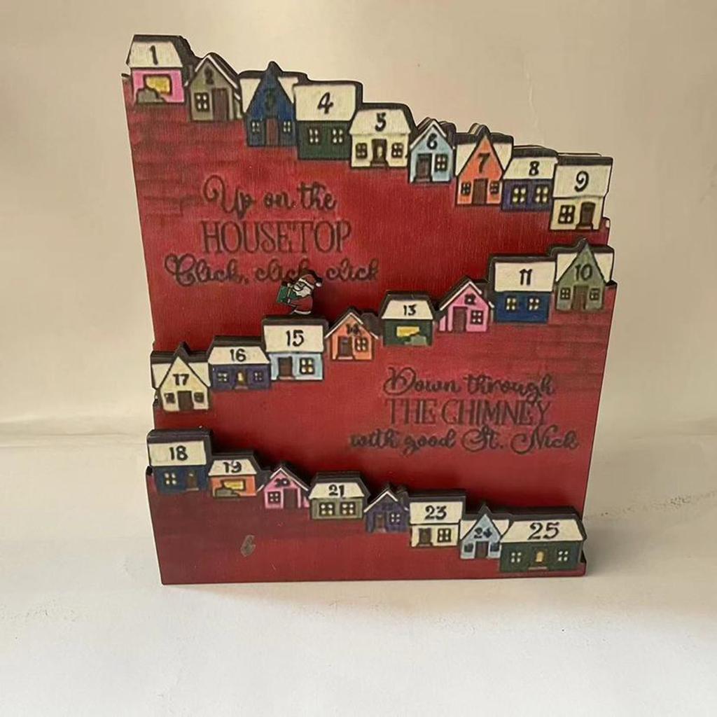 Wooden Christmas Advent Calendar House New Year Advent Calendar With 25 Days Christmas Gift Supplies Home Festive Holiday Decor