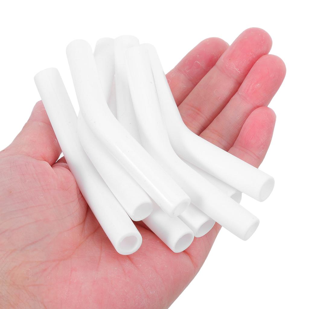 12Pcs Silicone Straw Tips for Metal Straws White Soft Food Grade Reusable Mouth Pieces 8Mm Diameter Straw Sleeves for Tumblers