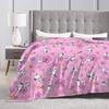 Pink Snoopys Woodstock Blankets Cartoon Flannel Throw Blankets Summer Air Conditioning Personalised Soft Warm Bedsprea,