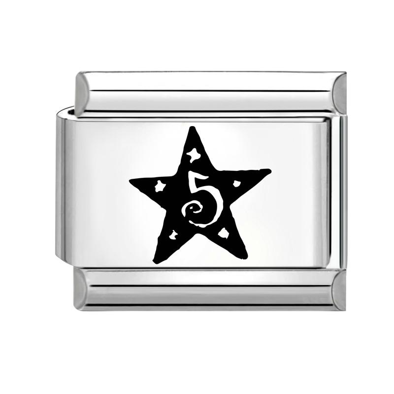 Black Piano Chess Boardlaser Engraving Links Fit 9mm Italian Charms Bracelet Jewelry DIY Making Gifts