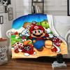 Super Mario Adventure Flannel Blanket Super Soft Warm Cozy Blanket For Sofa Bed Office Travel Allseason Home Decor Gift