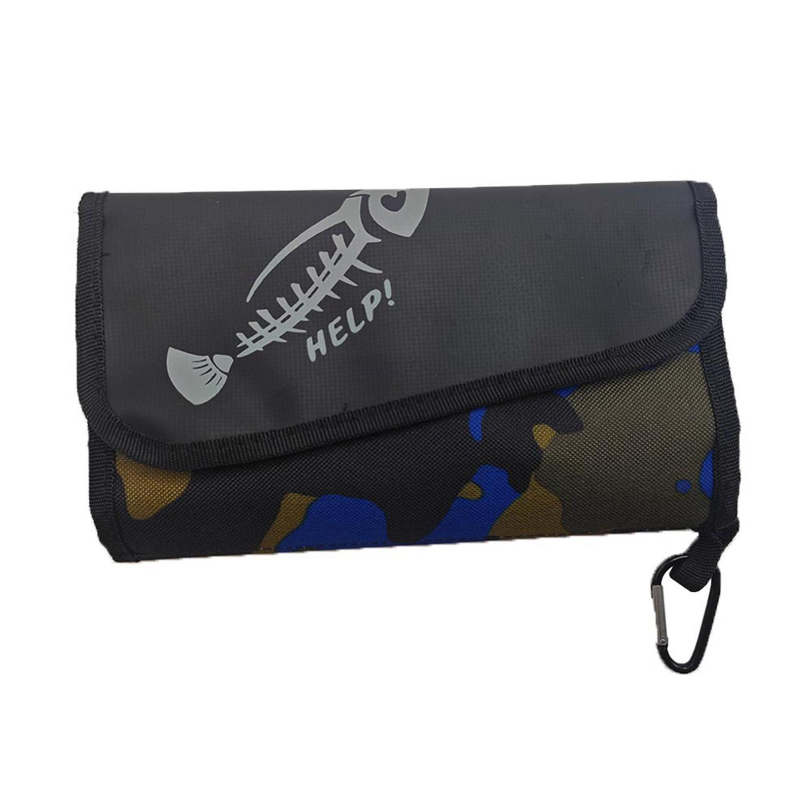 

Fishing Leader Tackle Wallet Bag with Carabiner Waterproof Fishing Baits Binder Carrying Fishing Soft Lures Storage Bag B