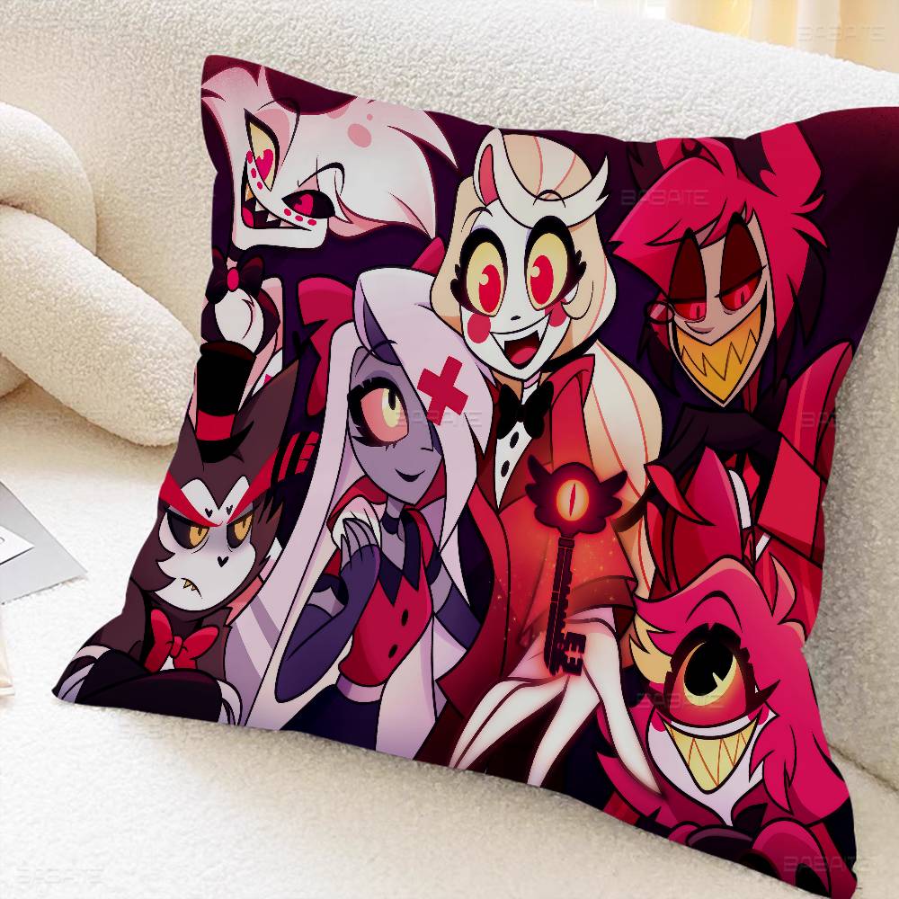 Anime H-Hazbin H-Hotel Office Cushion Pillowcase Car Cushion Cover45X45Cm Lumbar Pillowcase Sofa Pillowcover