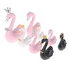 1 Pair Resin Swan Statue Figurines Swan Cake Topper Sculpture Cake Dashboard Baking Wedding Birthday Cake Decorating Supplies