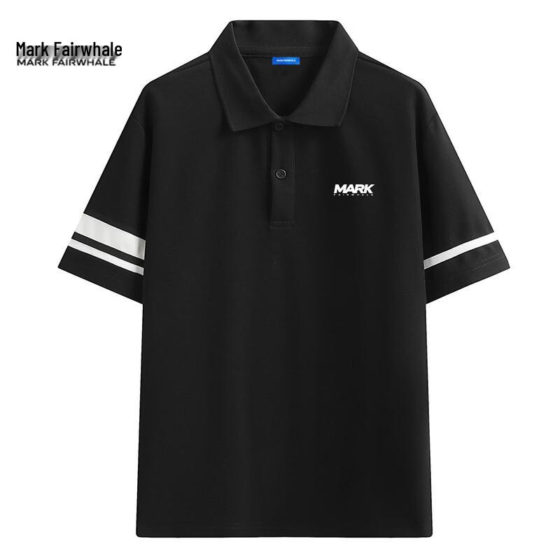 MARK FAIRWHALE Men s Loose Fit Dropped Shoulder Short Sleeve Polo Shirt L