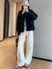 Women's Slimming Lapel Lambswool Padded Denim Jacket - Retro & Versatile