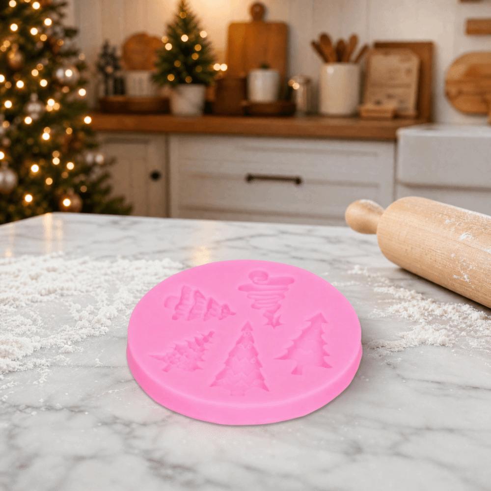 Food-Grade Silicone Christmas Tree Mold Round Shape Chocolate Baking Mold Candy Making
